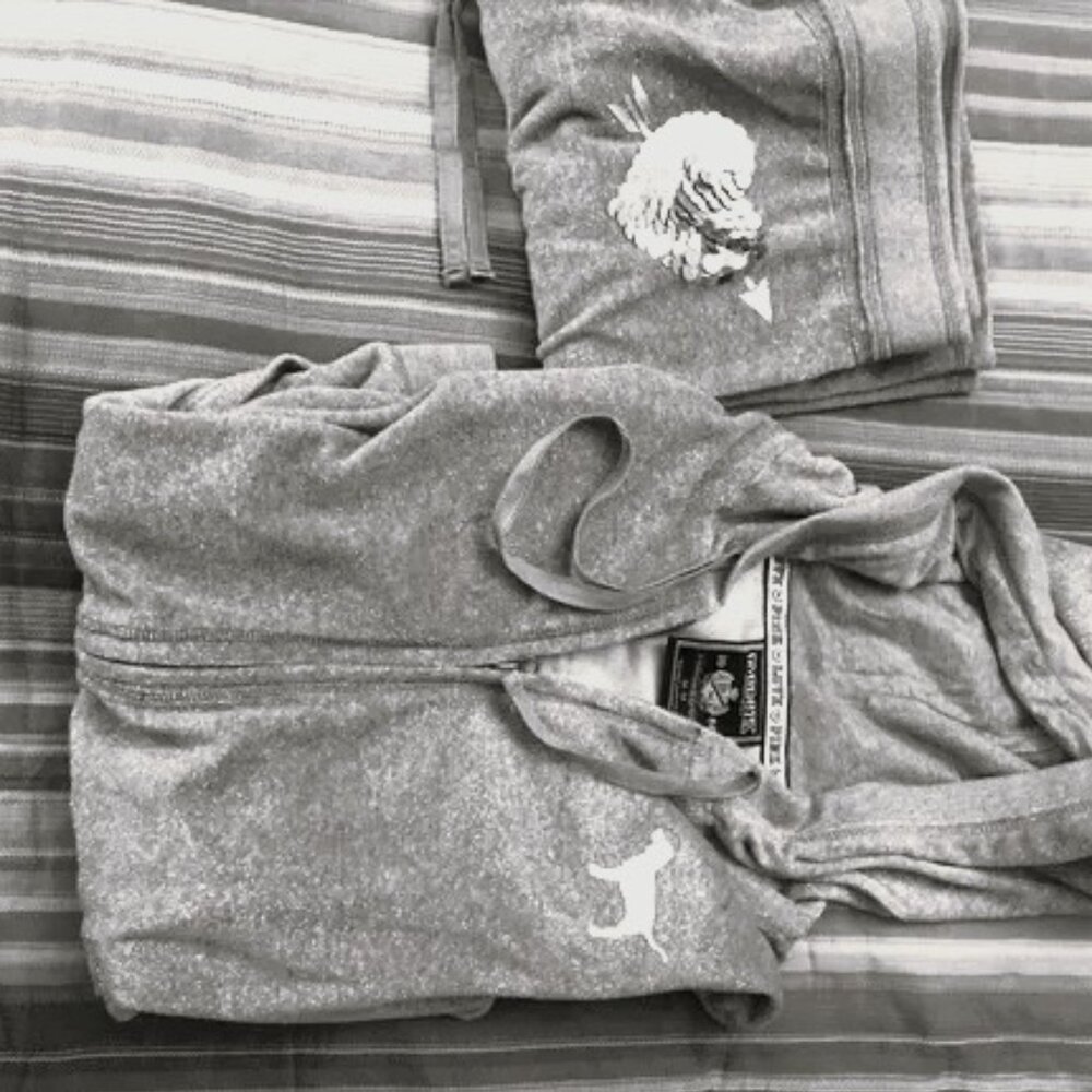 Victoria secret pink grey sweat suit set